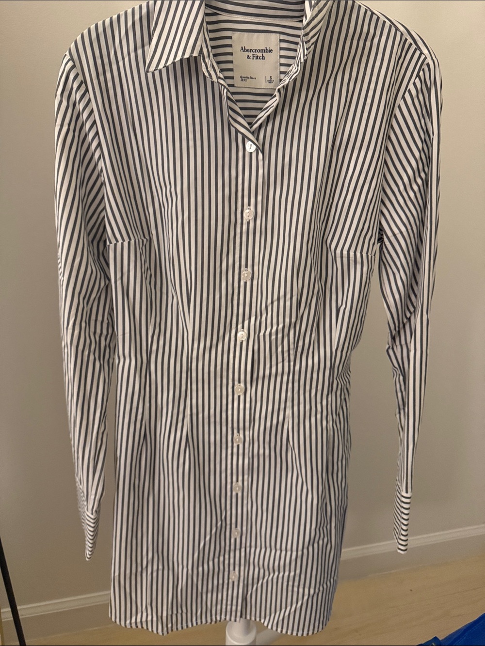 Abercrombie & Fitch White and Black Striped Dress W/ Tie in Back